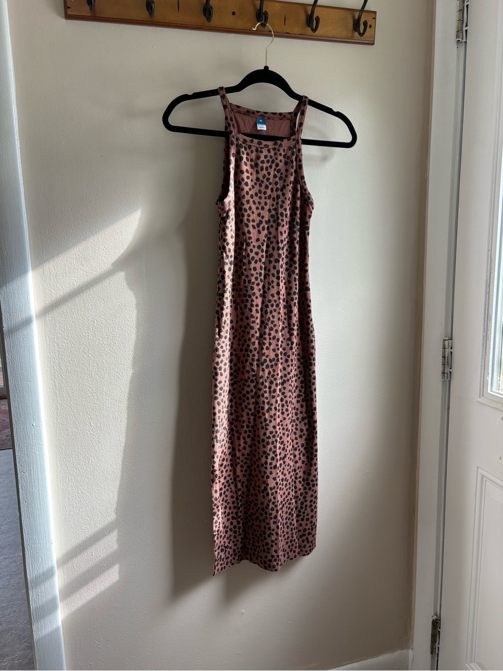 Old Navy Pink Leopard-Print Midi Dress